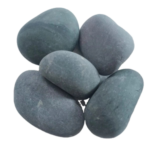 MMArt MMA-BLACK RIVER Natural Black River <b>Stone</b> Tumble Smooth Rough Finished Pebbles Traditional Design for <b>Landscape</b> Water - Product Image 1