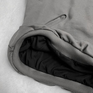 Sweat à capuche oversize pour homme en polaire douce avec empiècements et design à panneaux mixtes, capuche réglable, style streetwear décontracté - Product Image 5