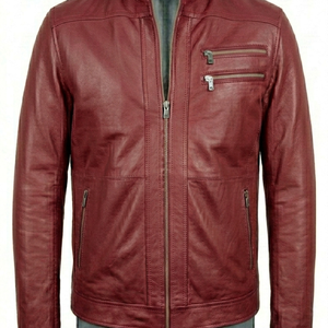 Chaqueta de Cuero Estilo Casual para Hombre con Cierre de Cremallera, Ropa Exterior de Moda - Product Image 1