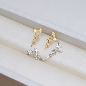 Colgante de Estrella Pentagonal de Plata S925, Personalizado, con Perla, Bandeja Vacía para Joyería DIY, con Aguja para Oreja, 1360 - Product Image 2