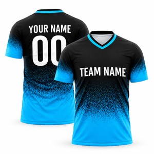 Wholesale Custom Sublimation <b>Football</b> <b>Shirt</b> V-Neck Gradient Design Team Soccer Jersey Short Quick Dry Breathable Sportswear - Product Image 1