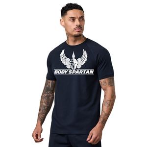 Men’s Navy Blue Performance T Shirt Short Sleeve Breathable <b>Athletic</b> Workout Running Fitness Gym Training Sportswear Top - Product Image 1
