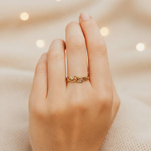 Bague de mariage pour femme en argent sterling 925 avec moissanite 0,15 carats, sertie à griffes, en forme de feuille, multicolore, tendance, inspirée de la nature - Product Image 2