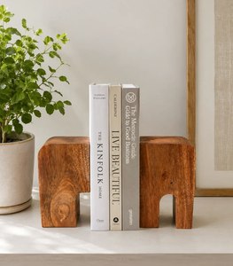 Porte-livres en bois finition naturelle style éléphant 20x20 cm, décoratifs, pour étagère, maison, bureau, table, au meilleur prix - Product Image 3