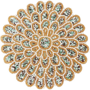 Handcrafted Round <b>Beaded</b> <b>Placemats</b> for Dining Table Wedding Christmas Decoration Family Gathering Parties - Product Image 1