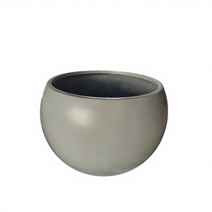 Pot de fleurs circulaire moderne et classique en fibre de verre léger et durable pour suspension extérieure et usage domestique - Product Image 4