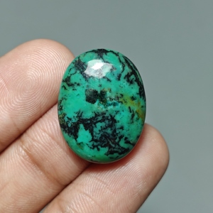 Turquoise naturelle du Hubei, cabochon ovale, pierre précieuse turquoise pour la fabrication de bijoux, 23x18x5 mm. 16 Ct. E658 - Product Image 3