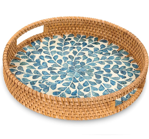 Wholesale Mother of Pearl Rattan <b>Storage</b> <b>Tray</b> With Handcrafted Finishing Work in cheap Prices for wedding - Product Image 5