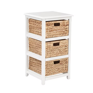 Wholesale White Water Hyacinth Cabinet <b>Wardrobe</b>, Wooden Frame With Water Hyacinth <b>Basket</b> Sets Home Furniture From Vietnam - Product Image 1