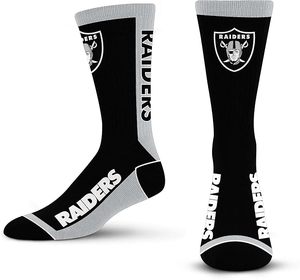 Raiders Crew <b>Socks</b> With Team Logo And Text Design Unisex Black Gray Polyester Durable Sports <b>Sock</b> - Product Image 1