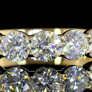 Bague de mariage en or 18 carats pour femme, avec diamant Moissanite de laboratoire de luxe, taille brillant rond 2 carats, certifiée IGI, vente en gros d'usine - Product Image 3