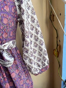 Vestido Maxi Casual de Algodón con Estampado Floral para Mujer, Superventas 2026, Bloques de Color Combinados con Cinturón, Manga Larga, Vestido Escalonado con Bolsillos - Product Image 4