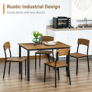 Set da Pranzo Elegante: Tavolo e Sedie per Pasti Confortevoli - Product Image 5