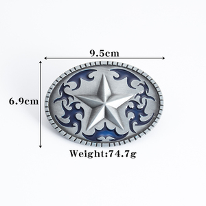 Hebilla de Placa con Patrón Vaquero Occidental de Aleación de Zinc, Estilo Vintage, Hecha a Mano, Decoración DIY Personalizable - Product Image 4