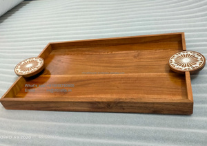 RFCrafts Vaisselle de service en bois au design moderne de luxe avec incrustation de nacre pour mariages maison Ramadan Eid - Product Image 2