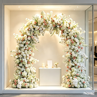Arche de fleurs artificielles pour mariage, arrangement floral, arche de fleurs roses et vertes pour la décoration de mariage