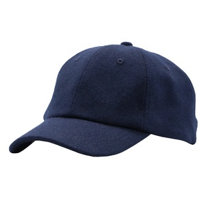 Casquette souple à 6 panneaux vierge, design personnalisé, en tissu Melton, mélange de laine, avec sangle en cuir et boucle métallique, non structurée, style Dad Hat - Product Image 2