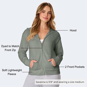 Sudaderas con capucha para mujer, personalizadas, de lujo, extragrandes, con cremallera completa, con tu logotipo, al por mayor. - Product Image 3