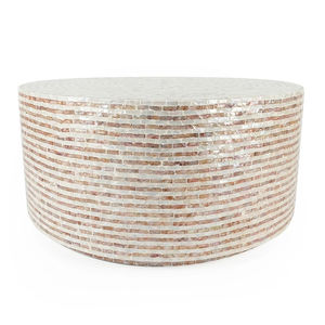 Mesa de Centro de Lujo con Incrustaciones de Madreperla, Mosaico de Conchas, Mueble Hecho a Mano para Sala de Estar, OEM - Product Image 5