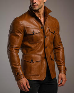 La Mejor Ropa Personalizada de Moda para Hombre, Chaqueta de Lona y Cuero Genuino, Impermeable, Transpirable, de Invierno, Servicio OEM, Cantidad al por Mayor - Product Image 2