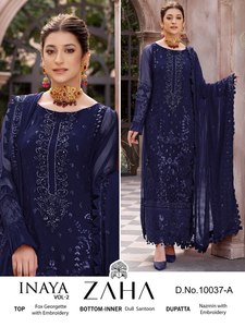 Hermoso Traje Salwar de Georgette Multicolor de Moda, Semi-Cosido, con Bordado Intenso, Diseño Indio para Fiestas y Uso Casual - Product Image 2