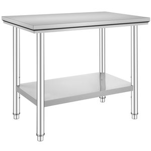 Banco da Lavoro in Acciaio Inossidabile con Capacità di Carico di 317 Kg, 900x600x800mm, 3 Livelli di Altezza Regolabili - Product Image 6