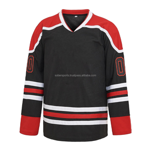 Maillot de hockey sur glace personnalisé 2026 respirant pour hommes et femmes S-5XL, écologique, séchage rapide, antibactérien, 100% polyester, nom brodé - Product Image 1