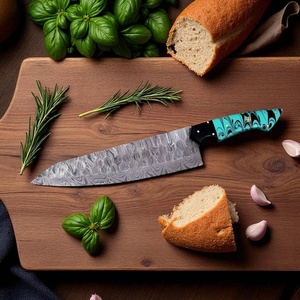Juego de Cuchillos de Chef de Acero de Damasco de Alta Calidad, 5 Piezas, Diseño con Mangos de Micarta y Resina, Cuchillos Utilitarios de Caza, A&M Enterprises - Product Image 3