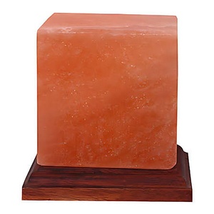 Premium Hand Carved Himalayan Pink Salt Cube Lamp Dimmer Switch Cable Included Bulk - Product Image 1