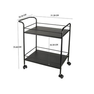 Premium Metal Serving Trolley with Wheels | Kitchen <b>Bar</b> Cart <b>Utility</b> Storage Trolley for Dining & Living Room - Product Image 2