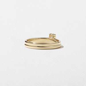 14K Gold Round Cut Lab Grown Diamond Solitaire Band Prong Set Parallel Double Band Delicate <b>Stacking</b> <b>Rings</b> Daily Wear Wholesale - Product Image 3