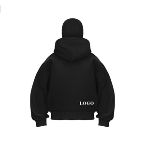 เสื้อฮู้ดบัลลาคลาวาแบบนินจาสำหรับผู้ชาย รุ่นโอเวอร์ไซส์ ผ้าฟลีซสองชั้นหนานุ่ม ไซส์พลัส สตรีทแวร์ เสื้อฮู้ดซิปหน้าสำหรับฤดูหนาว - Product Image 2