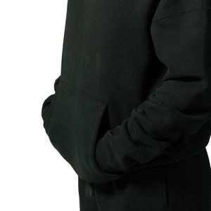 Sweat-shirt à capuche vert foncé pour femme, manches longues, en molleton, décontracté, pour la gym, vêtements de sport, doux et confortable, pour tous les jours - Product Image 4