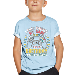 Nouveau T-shirt d'été européen personnalisé à manches courtes entièrement imprimé pour garçons, unisexe, ample, doux, noir, vêtements pour tout-petits, logo OEM - Product Image 5