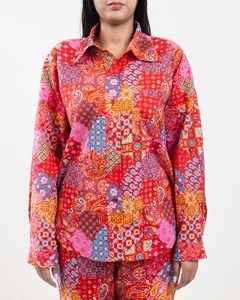 Main bloc coton imprimé multicolore femmes imprimé fleuri cordon ensemble concepteur belles chemises ethniques & pyjama cordon ensemble - Product Image 3