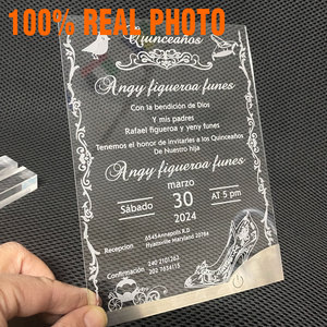 Tarjetas de Invitación de Lujo Personalizadas de Acrílico para Boda, Invitaciones Transparentes Impresas con Logotipo, Fabricante Mayorista OEM - Product Image 2