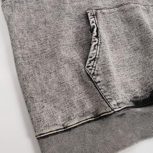 Sweat à capuche gris délavé surdimensionné pour homme en coton French Terry, style décontracté avec poches, anti-boulochage, coupe classique, style automne - Product Image 6
