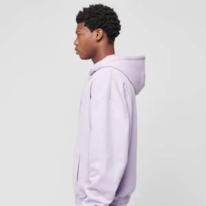 Sudadera con capucha de forro polar de gran tamaño, color lavanda, con cremallera, de buena calidad, informal, de color liso, corte regular, para otoño. - Product Image 4