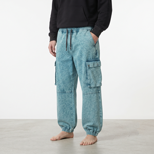 Pantalones Jogger Cargo de Algodón para Hombre, Diseño Personalizado, Lavado Ácido, Oversize, Holgados, con Múltiples Bolsillos, Estilo Urbano Casual - Product Image 3