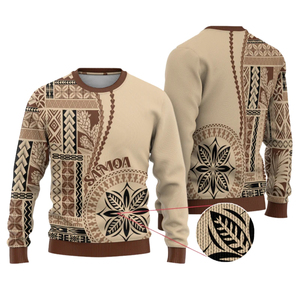 เสื้อสเวตเตอร์ผู้ชายสำหรับฤดูใบไม้ผลิ ลายเกล็ดหิมะสีแดง ลายซานต้า ผ้าถักขนแกะ พิมพ์ลายดิจิทัล โพลีเอสเตอร์ สวมใส่สบาย - Product Image 3