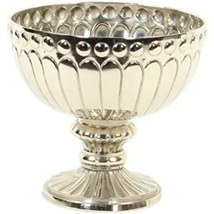 Bol de centre de table de luxe argenté sur pied, en acier inoxydable vintage, pour fruits, style antique, pour mariages et tables de fête - Product Image 6