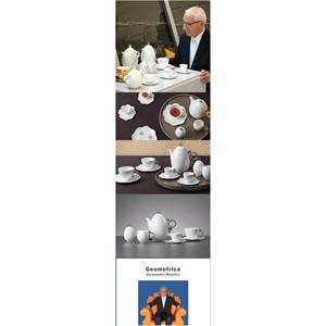 Di alta qualità Made In Korea Bone China di lusso stoviglie Geometrica argento bordo teiera decorata con platino dipinto a mano T - Product Image 5