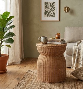 Handwoven Natural Rattan <b>Storage</b> Side <b>Table</b> with Removable Lid Round Wicker <b>End</b> <b>Table</b> for Living Room Bedroom Boho Home Decor - Product Image 6