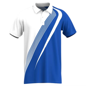 เสื้อโปโลแขนสั้นผู้ชาย สีน้ำเงิน ผ้าถัก สีพื้น สไตล์ลำลอง ทรงปกติ - Product Image 4