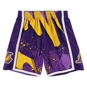 Nouvel Arrivage Short de Basketball pour Homme 100% Polyester en Maille à Trous, Taille Élastique, Impression par Sublimation Personnalisée à Rayures - Product Image 1
