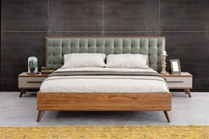 Modern Wooden <b>Platform</b> <b>Bed</b> Midcentury Design Floating <b>Bed</b> <b>Frame</b> for Bedroom Furniture - Product Image 1