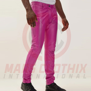 Breathable Stylish Comfortable Lightweight Regular Fit <b>Men</b> Leather Pant Eco-Friendly Casual Mid Waist <b>Men</b> Leather Pants - Product Image 2
