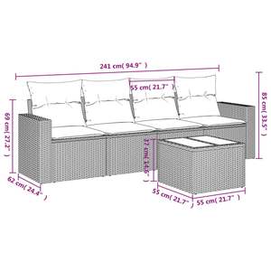 Conjunto de Sofá de Jardín Gris de Ratán para 4 Personas, Muebles de Exterior Resistentes a la Intemperie, Diseño Contemporáneo - Product Image 5