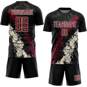 สีที่กำหนดเองพิมพ์ลายเต็มรูปแบบ - ชุดเสื้อฟุตบอลโพลีเอสเตอร์ตาข่าย 100% แบบระบายความชื้น - ชุดฟุตบอลสำหรับผู้ชายที่ช่วยระบายความชื้น - Product Image 6