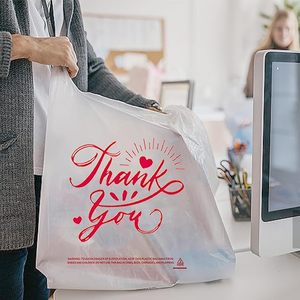 Sacs en T-shirt blancs réutilisables pour la vente au détail et l'emballage alimentaire pour les petites entreprises - Product Image 4